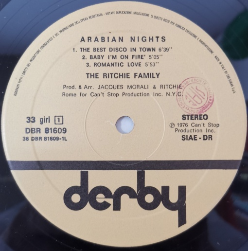 The Ritchie Family – албум Arabian Nights - Img 2