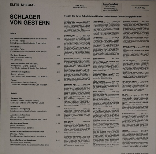 Various – албум Schlager Von Gestern - Img 3