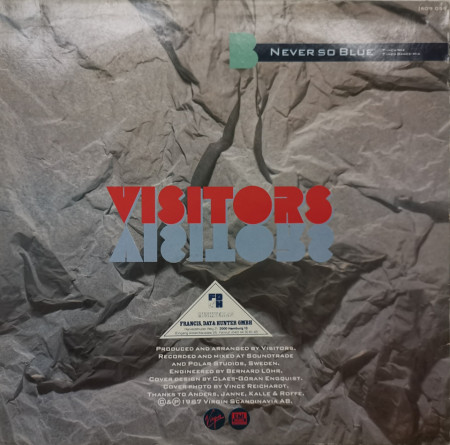 Visitors – сингъл Never So Blue (12-Inch Dance-Mix) - Img 2