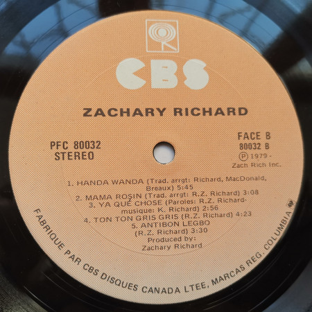 Zachary Richard – албум Allons Danser - Img 3