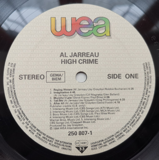 Al Jarreau – албум High Crime - Img 3