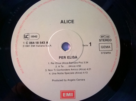 Alice – албум Per Elisa - Img 4