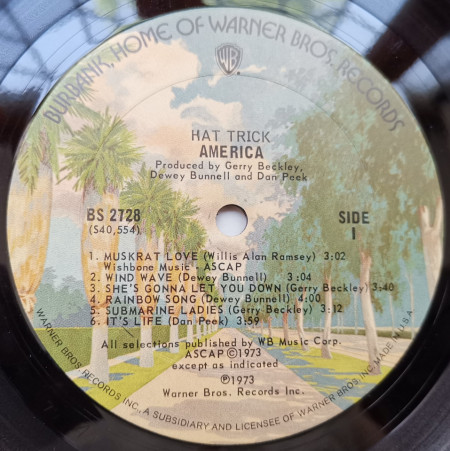 America ‎– албум Hat Trick - Img 3