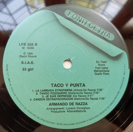 Armando De Razza ‎– албум Taco Y Punta - Img 3