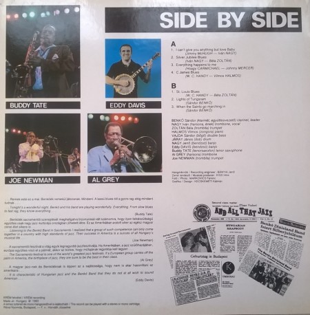 Benkó Dixieland Band Featuring Al Grey, Buddy Tate, Joe Newman And Eddy Davis – албум Side By Side - Img 2