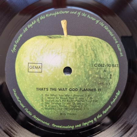 Billy Preston ‎– албум That's The Way God Planned It - Img 3