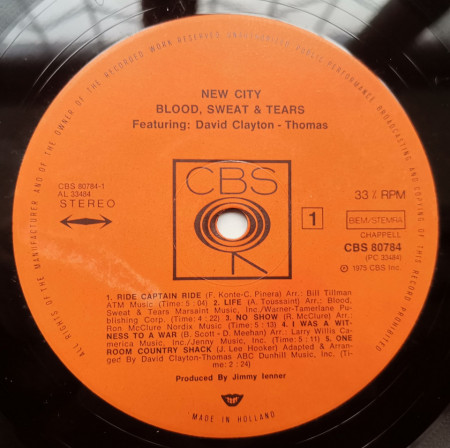 Blood, Sweat &amp; Tears Featuring David Clayton Thomas – албум New City - Img 2