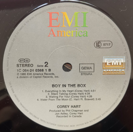 Corey Hart – албум Boy In The Box - Img 3