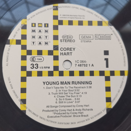 Corey Hart – албум Young Man Running - Img 3