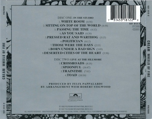 Cream – албум Wheels Of Fire (CD) - Img 2