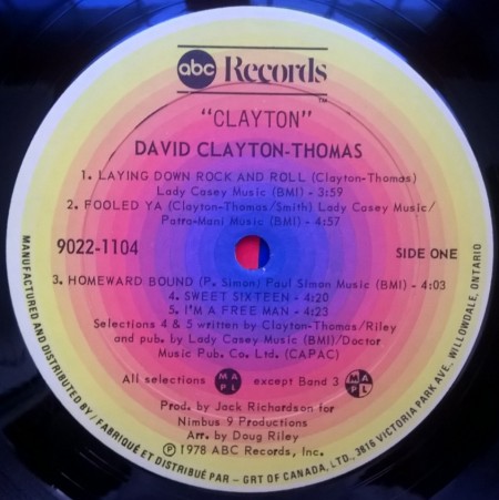 David Clayton-Thomas – албум Clayton - Img 2