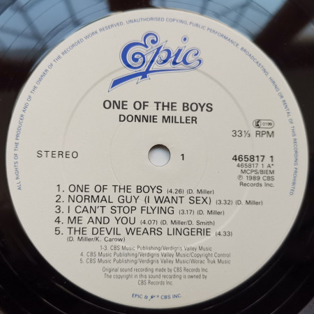 Donnie Miller ‎– албум One Of The Boys - Img 3