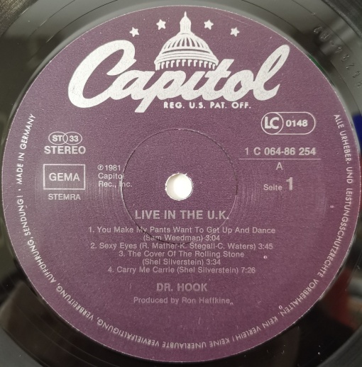 Dr. Hook – албум Live In The U.K. - Img 3