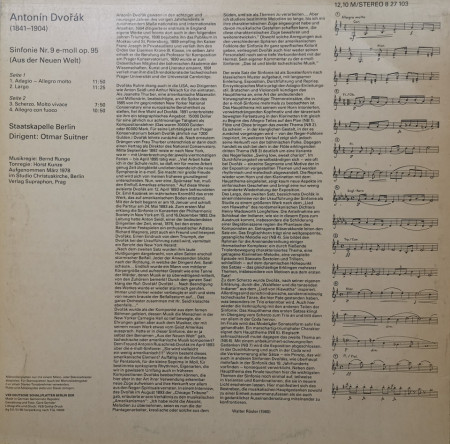 Dvořák, Otmar Suitner, Staatskapelle Berlin – албум Sinfonie Nr. 9 E-moll Op. 95 „Aus Der Neuen Welt“ - Img 2