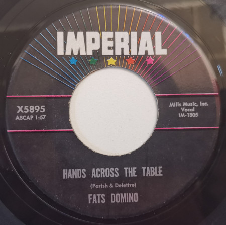Fats Domino ‎– сингъл Won't You Come On Back / Hands Across The Table