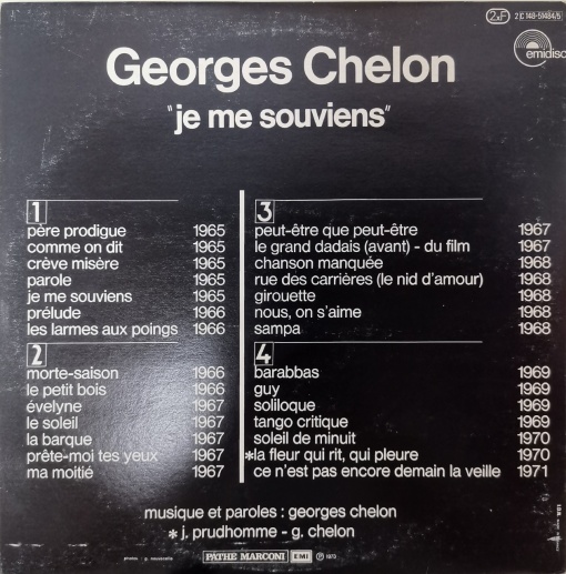 Georges Chelon – албум Je Me Souviens - Img 3