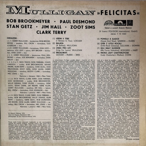 Gerry Mulligan – албум Felicitas - Img 3