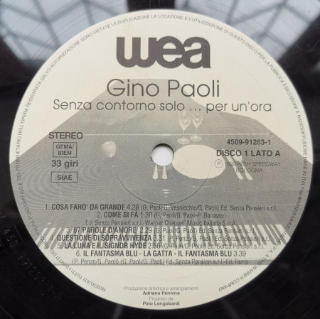 Gino Paoli – албум Senza Contorno Solo...Per Un'Ora - Img 3