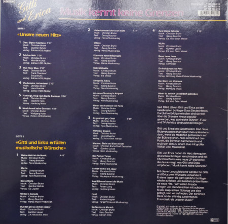 Gitti Und Erica – албум Musik Kennt Keine Grenzen - Img 2