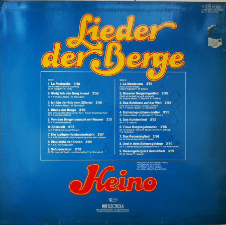 Heino ‎– албум Lieder Der Berge - Img 3