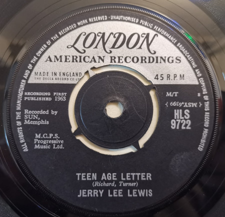 Jerry Lee Lewis ‎– сингъл Teen Age Letter