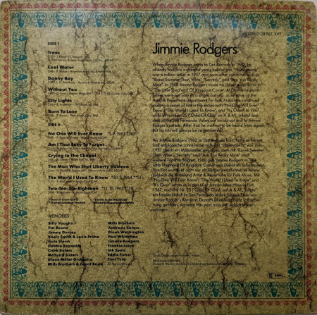 Jimmie Rodgers ‎– албум Memories - Img 2
