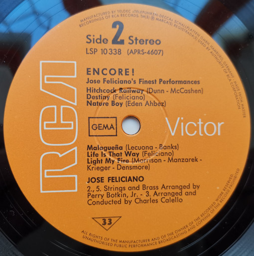 José Feliciano – албум Encore! José Feliciano&#039;s Finest Performances - Img 3