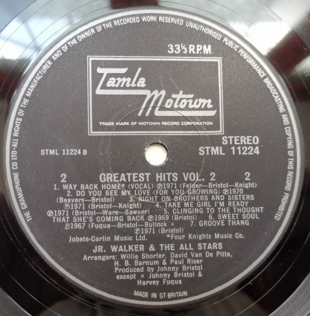 Jr. Walker &amp; The All Stars – албум Greatest Hits Vol. 2 - Img 3
