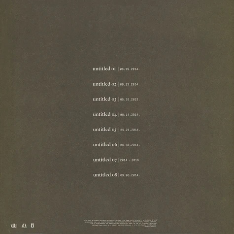 KENDRICK LAMAR - UNTITLED UNMASTERED. (1xLP) - Img 2