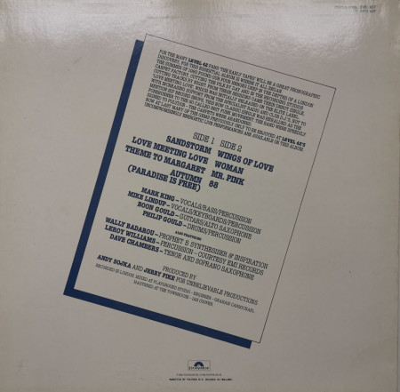 Level 42 – албум The Early Tapes · July/Aug 1980 - Img 2