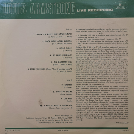 Louis Armstrong – албум Live Recording - Img 2