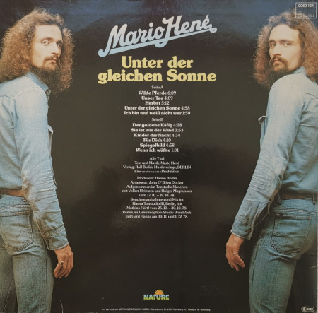 Mario Hené – албум Unter Der Gleichen Sonne - Img 2