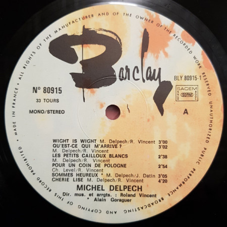 Michel Delpech ‎– албум Michel Delpech - Img 3