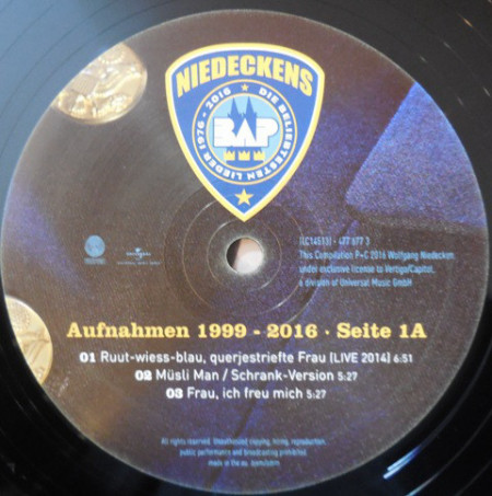 Niedeckens BAP ‎– албум Die Beliebtesten Lieder Vol.2 1999 - 2016 - Img 3