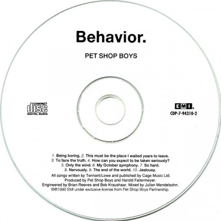 Pet Shop Boys – албум Behavior (CD) - Img 3
