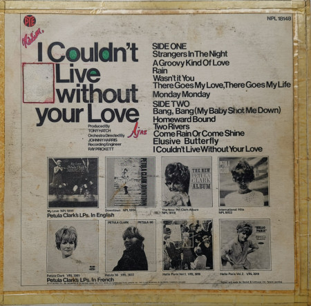 Petula Clark – албум I Couldn't Live Without Your Love - Img 2