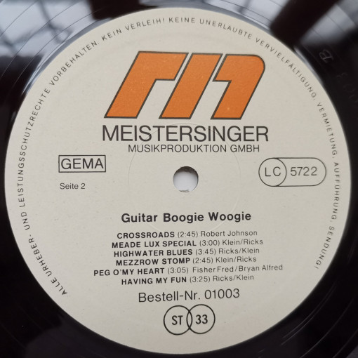 Philadelphia Jerry Ricks Und Oscar Klein – албум Guitar Boogie Woogie - Img 3