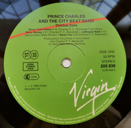 Prince Charles And The City Beat Band ‎– албум Combat Zone - Img 3