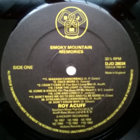 Roy Acuff ‎– албум Smoky Mountain Memories - Img 3