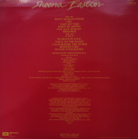 Sheena Easton – албум Take My Time - Img 2