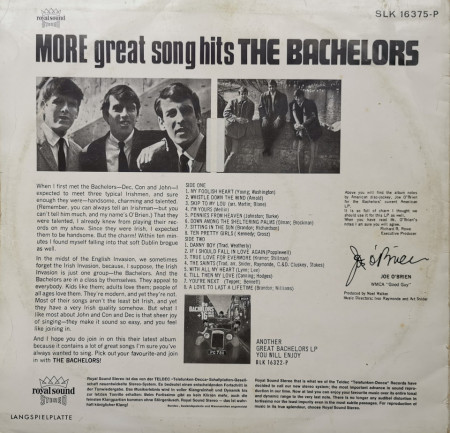 The Bachelors – албум More Great Song Hits - Img 2