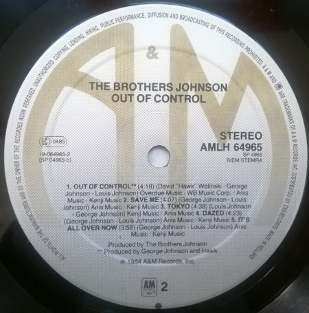 The Brothers Johnson ‎– албум Out Of Control - Img 3