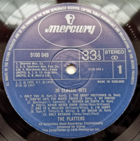 The Original Platters – албум 20 Classic Hits - Img 3