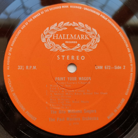 The Rita Williams Singers with The Paul Masters Orchestra – албум Music From The Paramount Motion Picture Paint Your Wagon - Img 3