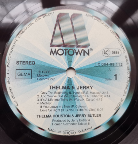 Thelma Houston &amp; Jerry Butler – албум Thelma &amp; Jerry - Img 2