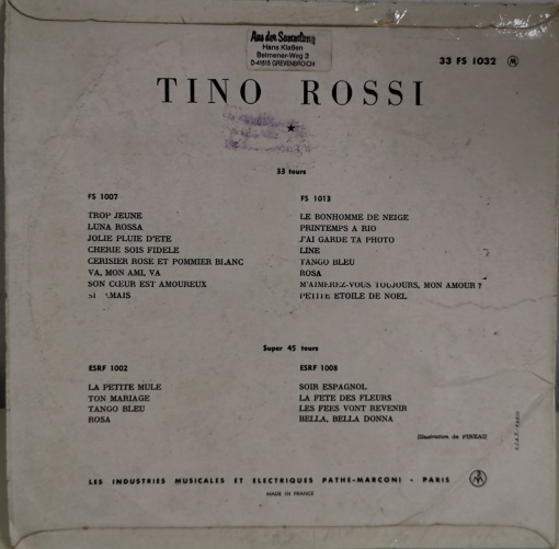 Tino Rossi – албум Mes Premiers Succès - Img 3