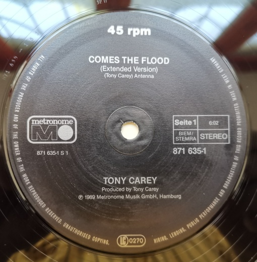 Tony Carey – сингъл Comes The Flood - Img 2