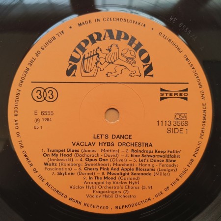 Václav Hybš Orchestra ‎– албум Let's Dance - Img 2