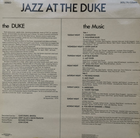Various – албум Jazz At The Duke - Img 2