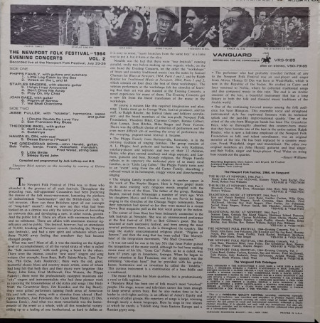 Various – Newport Folk Festival 1964 - Evening Concerts Vol. 2 - Img 2